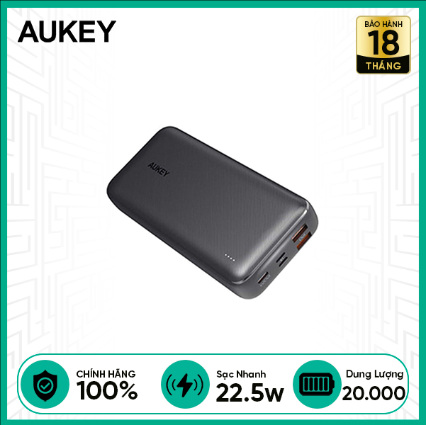 Pin Sạc Dự Phòng AUKEY Sạc Nhanh 22.5W 20.000mAh PB-N74S - Đen