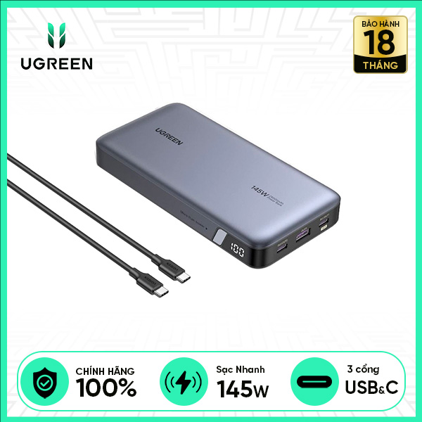 Pin Sạc Dự Phòng UGREEN 25.000mAh 2C1A 145W PB205 - Xám