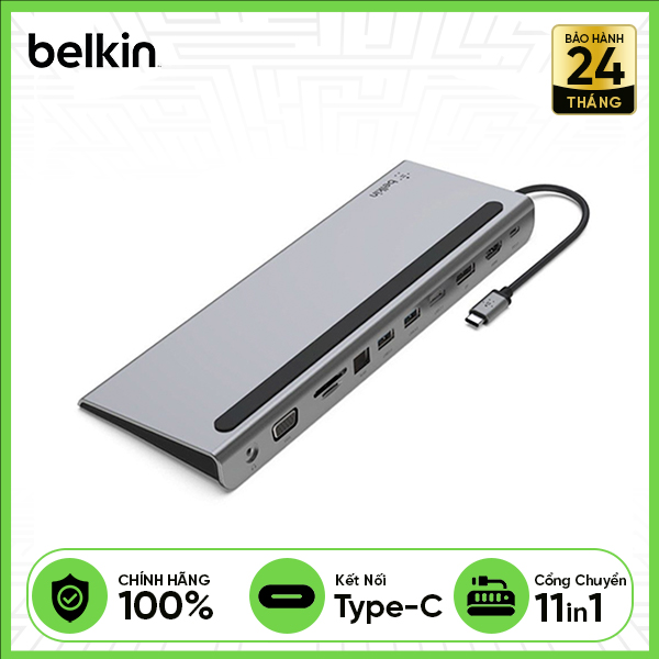 Hub chuyển đổi BELKIN USB type C 11-in-1 Multiport - Xám