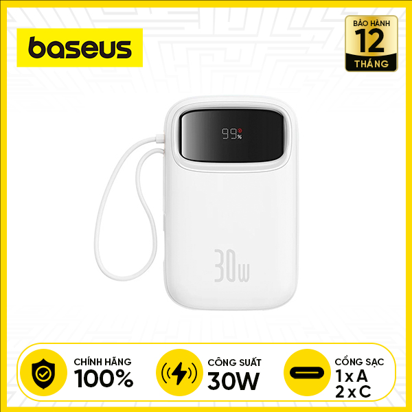 Pin Sạc Dự Phòng BASEUS QPow 2 30W 20000mAh - Trắng