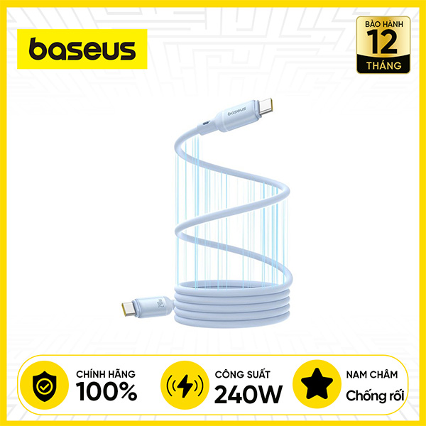 Cáp Sạc Nhanh BASEUS PicoGo 240W Magnetic USB-C to USB-C 1m - Xanh Dương