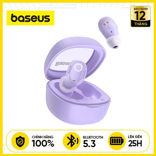 Tai nghe Bluetooth Baseus Encok True Wireless Earphones WM02 - Tím