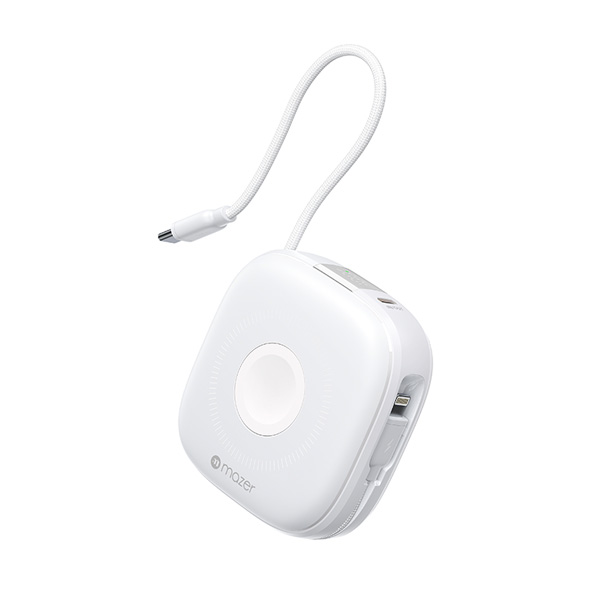 Pin Sạc Dự Phòng Không Dây Mazer Qi2 4 in 1 MagLink18i Chính Hãng - Trắng