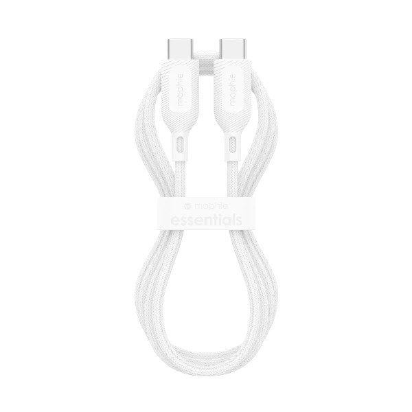 Cáp Sạc Nhanh Mophie Essential Type-C to Type-C 60W 1M Chính Hãng - Trắng