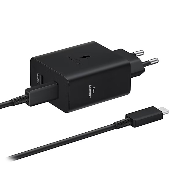 Củ Sạc Nhanh Kèm Cáp Samsung 2 Cổng 50W Chính Hãng - Đen