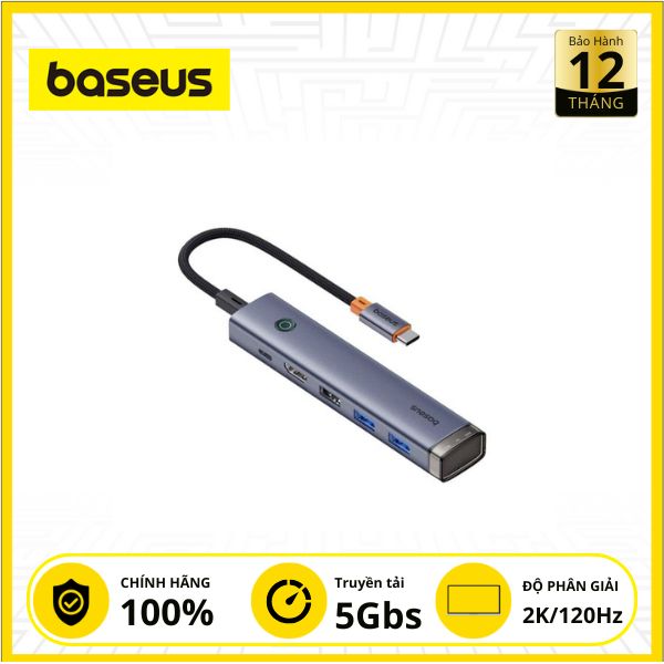 Hub Chuyển Đổi Baseus UltraJoy AIR Space 5 cổng - Xám