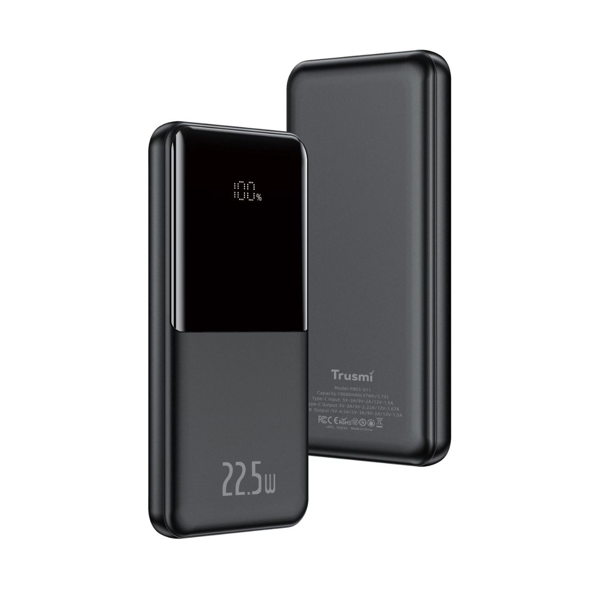 Pin Sạc Dự Phòng Trusmi Digital PB03 10.000mAh PD 22.5W Chính Hãng - Đen