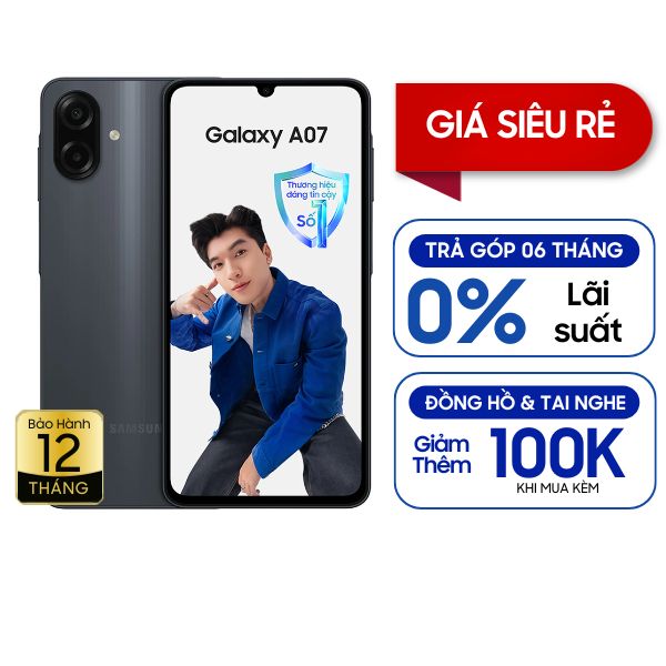 Samsung Galaxy A07 4G 4GB/128GB Chính Hãng - BHĐT - Đen