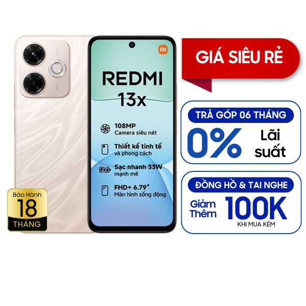 Xiaomi Redmi 13x 8GB/128GB Chính Hãng - Vàng