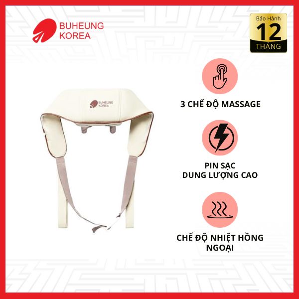 Máy Massage Cổ Vai Gáy BUHEUNG MK-332 Chính Hãng - Beige