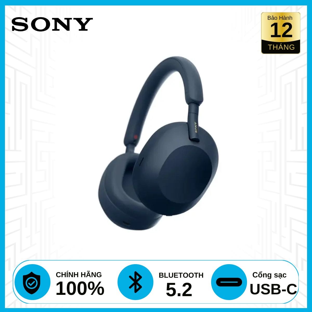Tai Nghe Sony Không Dây Chống Ồn WH-1000XM5 Chính Hãng - Trắng