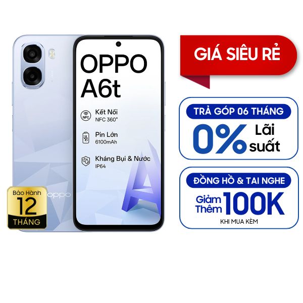 Oppo A6t 4GB/128GB Chính Hãng - Xanh Dương