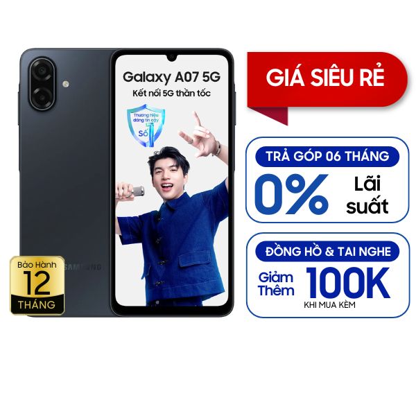 Samsung Galaxy A07 5G 4GB/128GB Chính Hãng - Đen