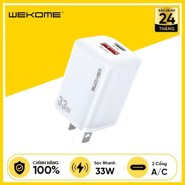 Củ Sạc WEKOME WP-U140 GaN 33W A+C - Trắng