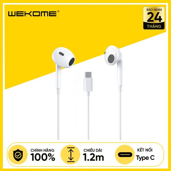 Tai Nghe Có Dây WEKOME YB05 Jack Type-C Chính Hãng - Trắng