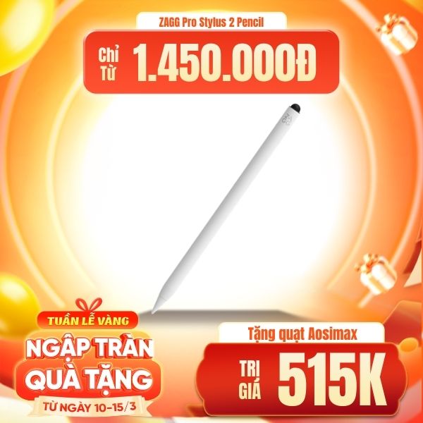 Bút Cảm Ứng ZAGG Pro Stylus 2 Pencil Chính Hãng - Upgraded Version - Trắng